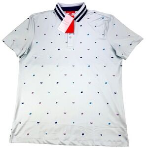 Redvanly Langham Polo Shirt Men‎ M Teal Blue Cats Bees AOG R2415 Wicking Stretch